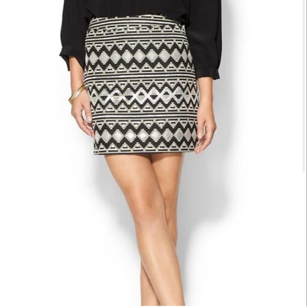 Lola Black and White Pencil Mini Skirt Cocktail